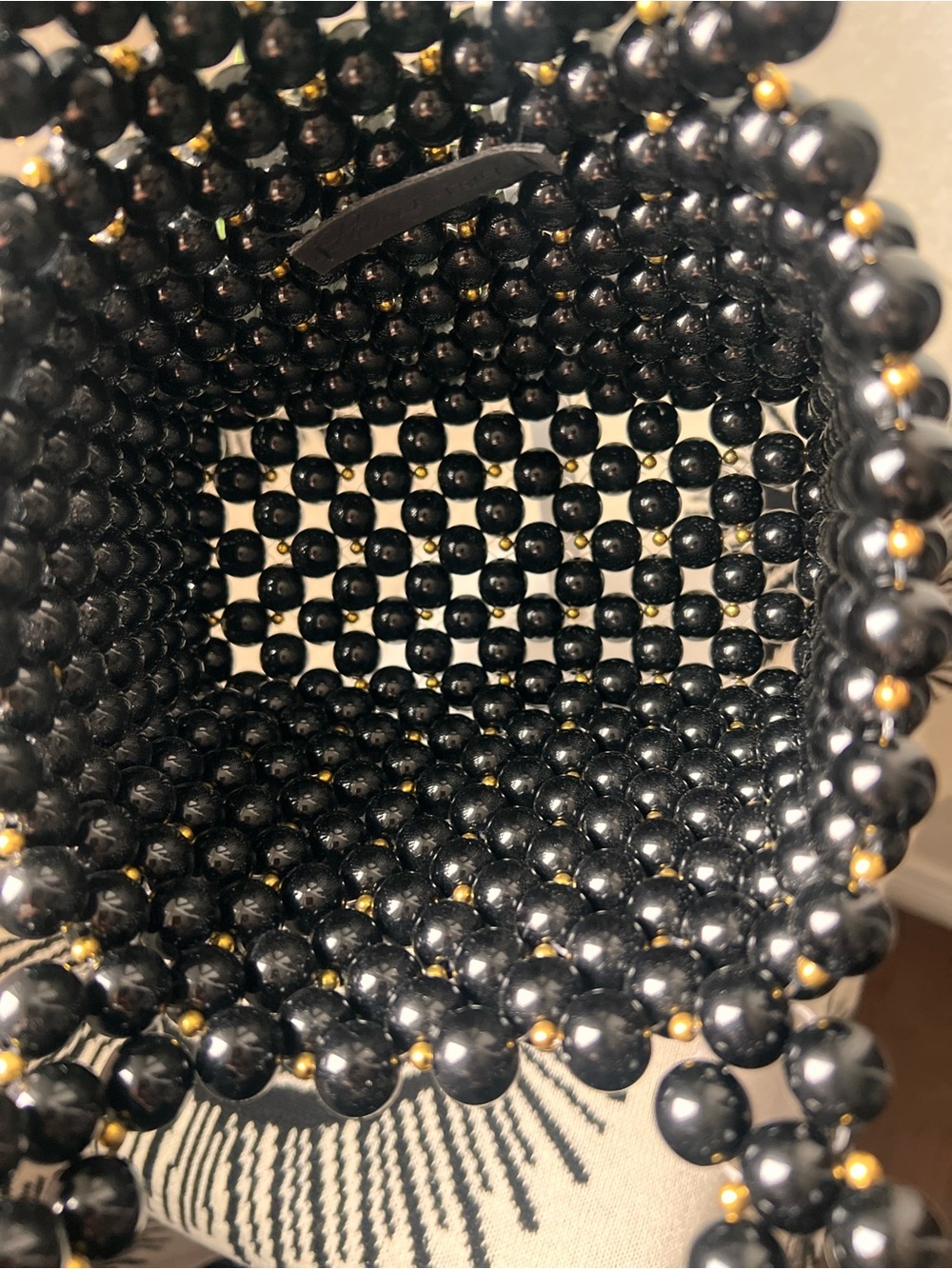 Lovers + Friends Black Meggy Beaded Mini Tote with Gold Accents - Picture 6 of 7